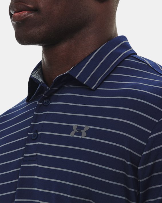 Men's UA Playoff Polo Core Stripe in Blue image number 3